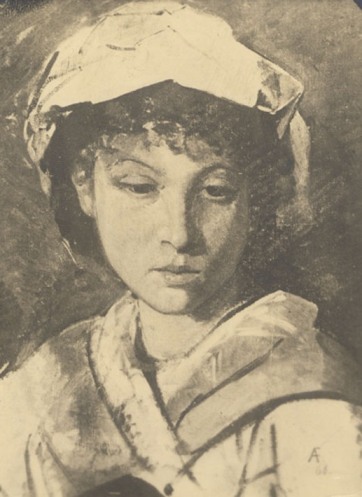 Abbildung des Gemäldes „Mädchenkopf“ (1868) von Anselm Friedrich Feuerbach